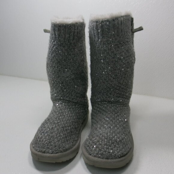 UGG 1104669K Australia Sequin Knit Insulated Winter Boots Big Kids Shoes sz 4 - Picture 5 of 6